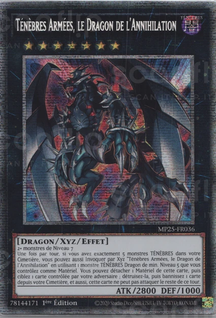 YGO [FR] MP25-FR036 TENEBRES ARMEES, LE DRAGON DE L'ANNIHILATION (STARLIGHT RARE)