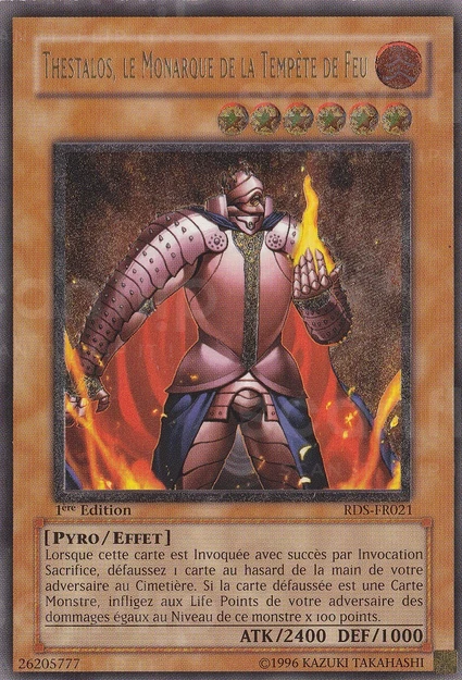 YGO [FR] RDS-FR021 (ED1) THESTALOS, LE MONARQUE DE LA TEMP&Ecirc;TE DE FEU (ULTIMATE RARE)