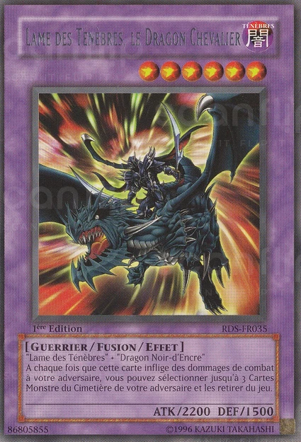 YGO [FR] RDS-FR035 (ED1) LAME DES T&Eacute;N&Egrave;BRES, LE DRAGON CHEVALIER (RARE)