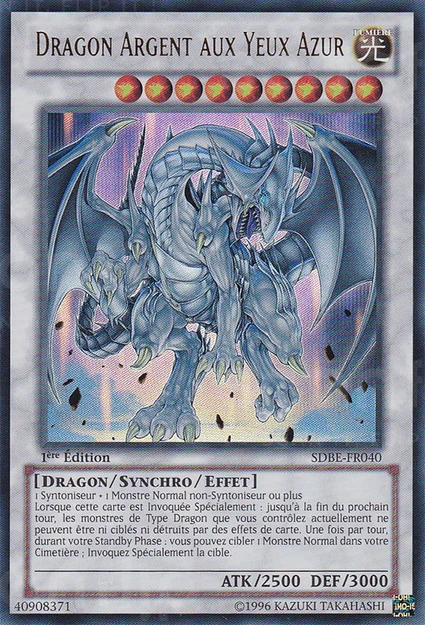 YGO [FR] SDBE-FR040 DRAGON ARGENT AUX YEUX AZUR (ULTRA RARE)
