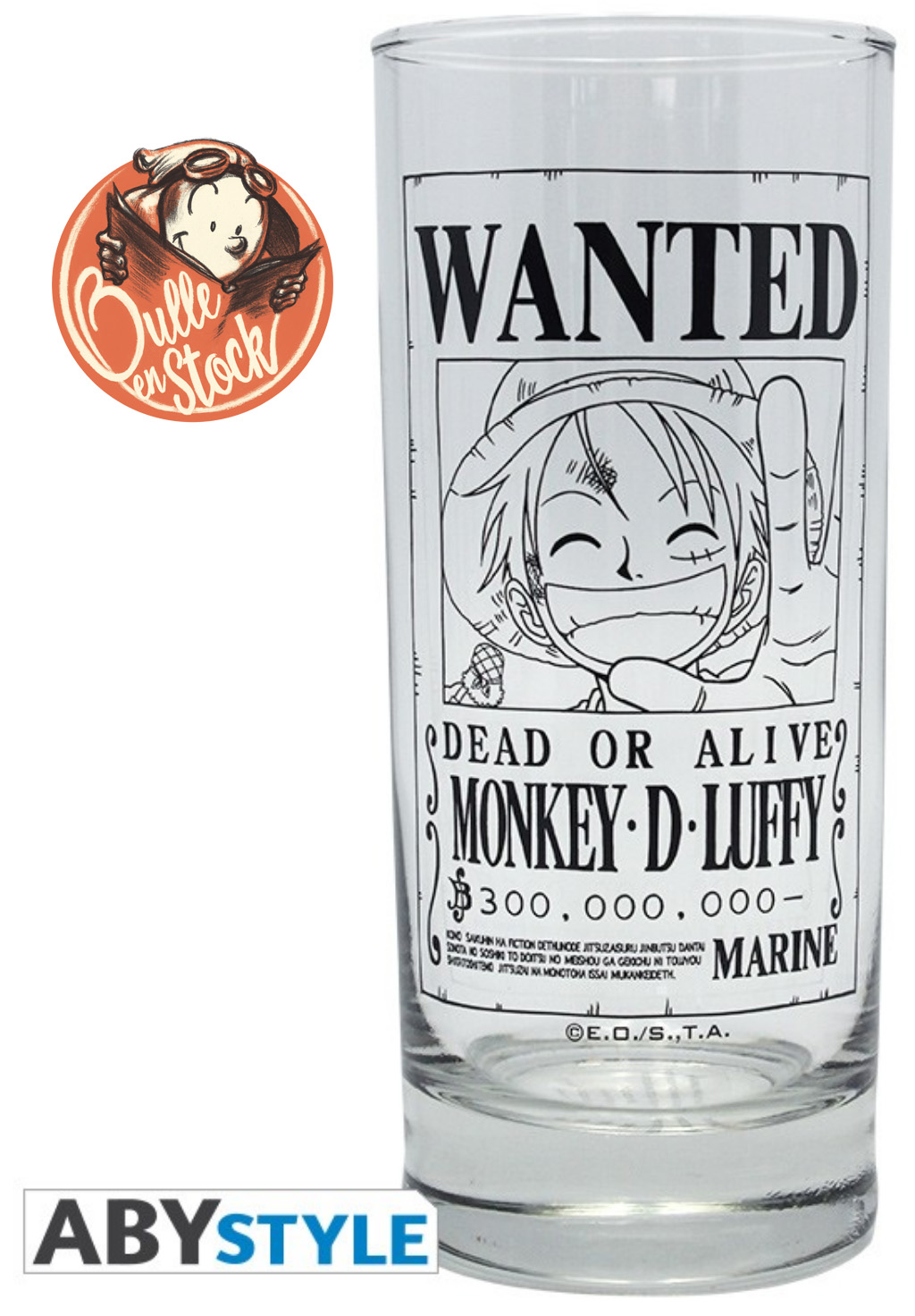 Bulle en Stock - ONE PIECE - VERRE LUFFY WANTED