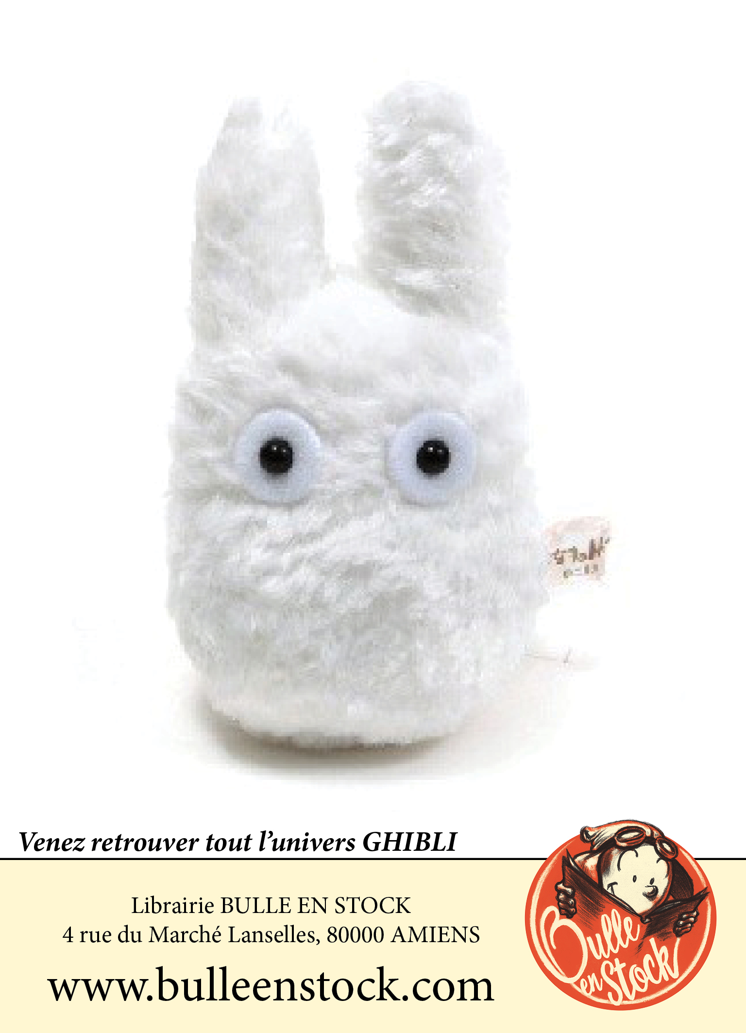 Bulle en Stock - GHIBLI - PELUCHE FLUFFY TOTORO BLANC (12CM)