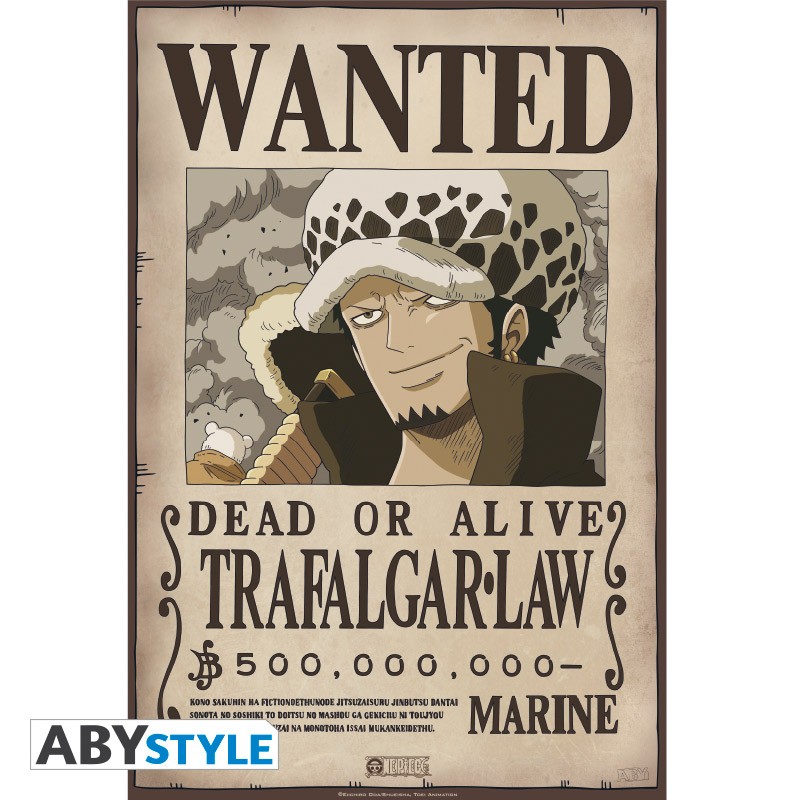 Bulle en Stock - ONE PIECE - POSTER WANTED TRAFALGAR LAW