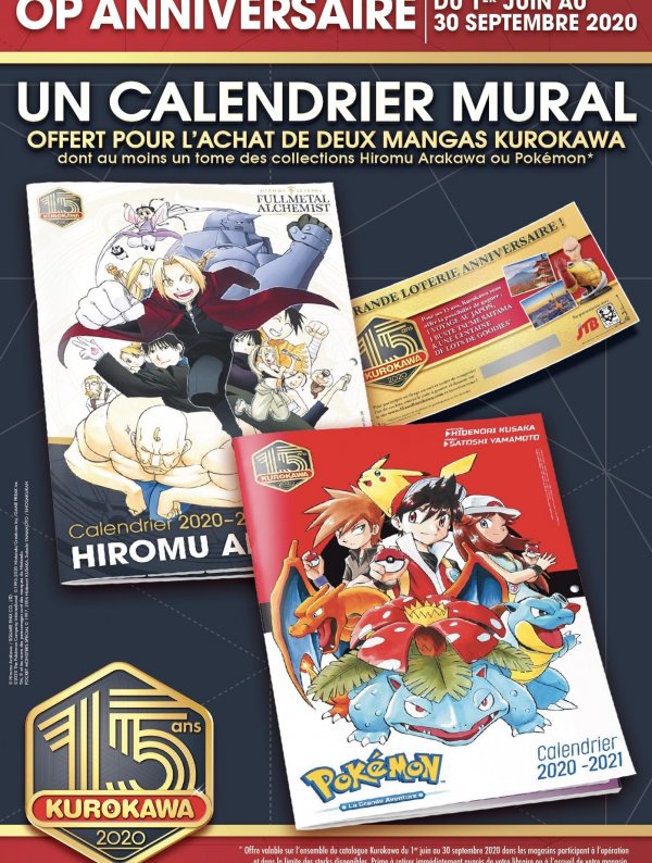 Visuel FULLMETAL ALCHEMIST OP CALENDRIER  2020/2021 (OFFERT SOUS CONDITION) - Copie - Copie