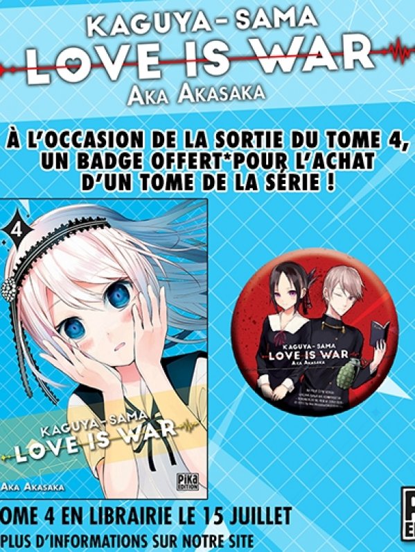Visuel BADGE KAGUYA-SAMA LOVE IS WAR (OFFERT SOUS CONDITION)