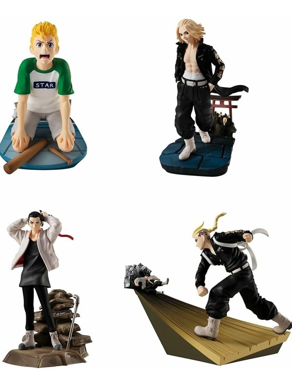 Visuel TOKYO REVENGERS : PACK DE 4 FIGURINES PETITRAMA SERIES - TOMAN HEROIC SCENES