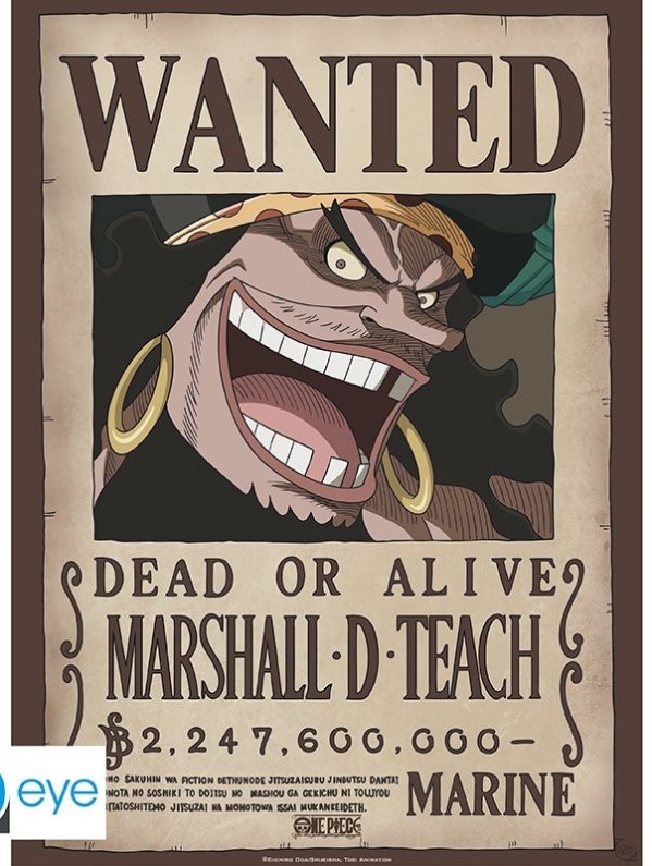 Visuel ONE PIECE - POSTER «WANTED BLACKBEARD» (52X38)