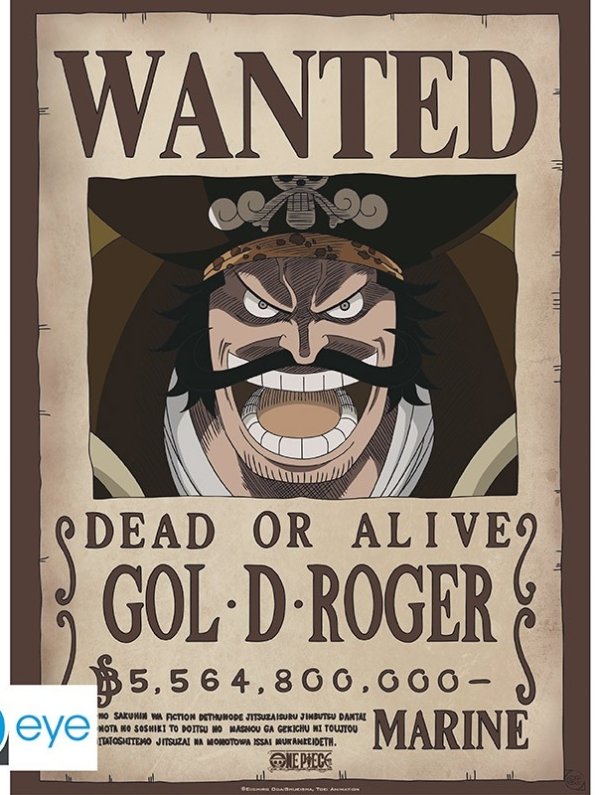Visuel ONE PIECE - POSTER «WANTED GOL D. ROGER» (52X38)