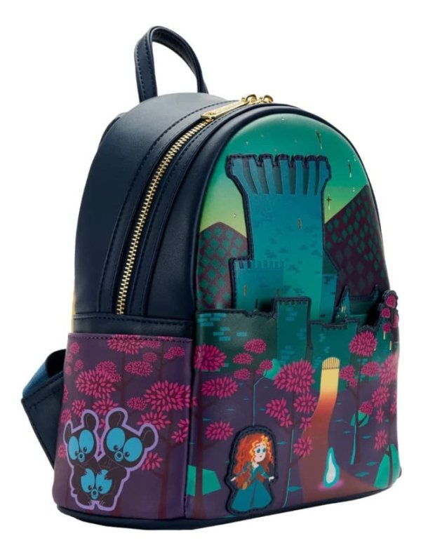 Visuel DISNEY LOUNGEFLY MINI SAC A DOS BRAVE/REBELLE PRINCESS CASTLE SERIES (REF LFWDBK2369)