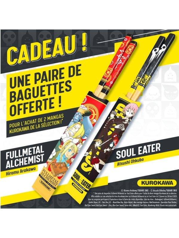 Visuel PAIRE DE BAGUETTES SOUL EATER (OFFERT SOUS CONDITION)