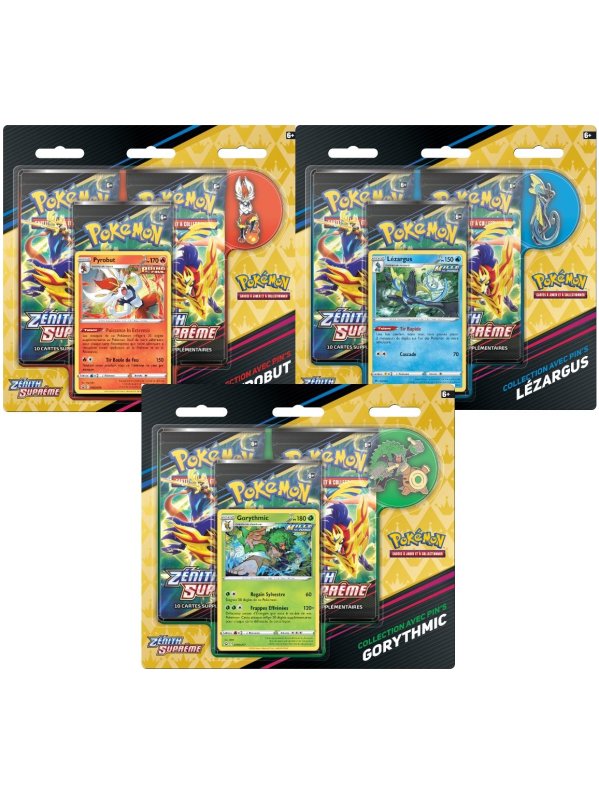 Visuel POKEMON JCC EB12.5 ZENITH SUPREME - PACK 3 BOOSTERS ET PIN'S Pyrobut OU Lézargus OU Gorythmic (FR)