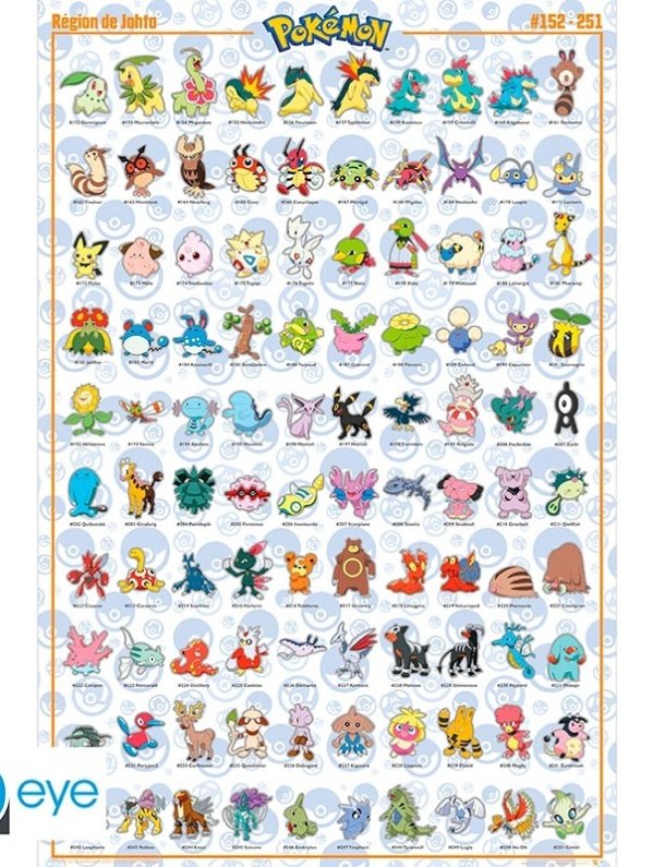 Visuel POKEMON - POSTER "JOHTO FRANCAIS" ROULE FILME (91.5X61)