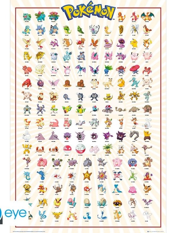 Visuel POKEMON - POSTER "KANTO 151 FRANCAIS" ROULE FILME (91.5X61)