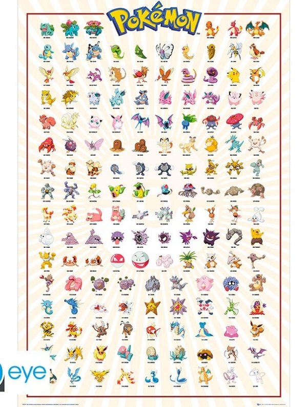 POKEMON - Poster Kanto 151 Français roulé filmé (91.5x61)