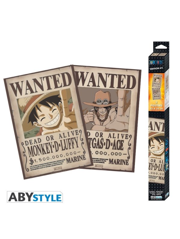 Visuel ONE PIECE - SET 2 CHIBI POSTERS - WANTED LUFFY & ACE (52X35)