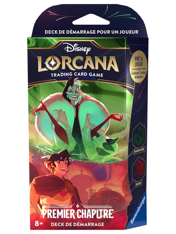 Visuel DISNEY TCG LORCANA - DECK DE DEMARRAGE (EMERAUDE/RUBIS) - ALADDIN ET CRUELLA