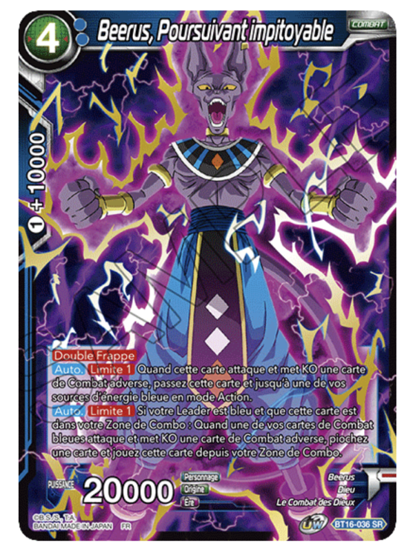 Visuel BT16-036 (SR) - BEERUS, POURSUIVANT IMPITOYABLE