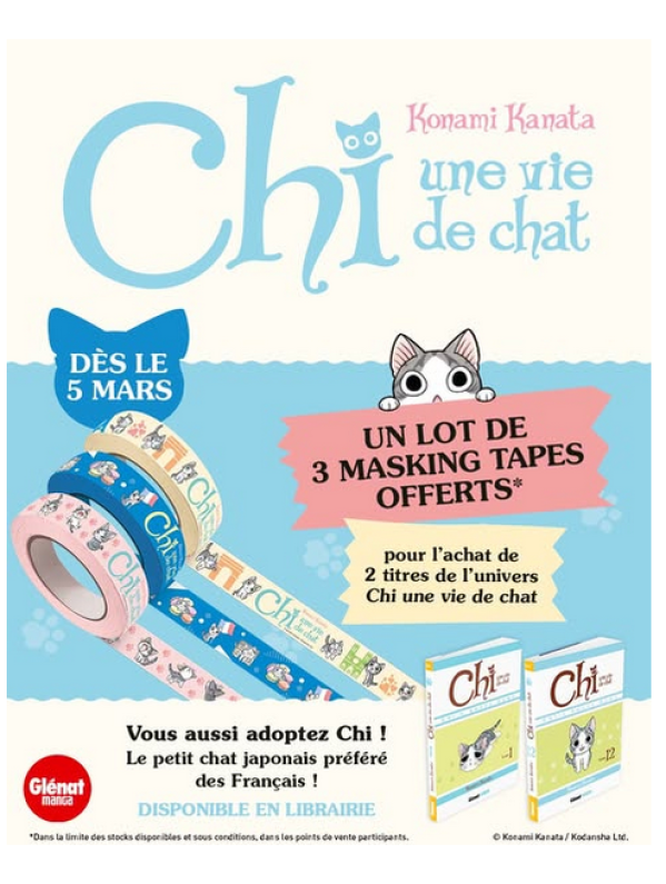 Visuel LOT DE 3 MASKING TAPES - CHI UNE VIE DE CHAT