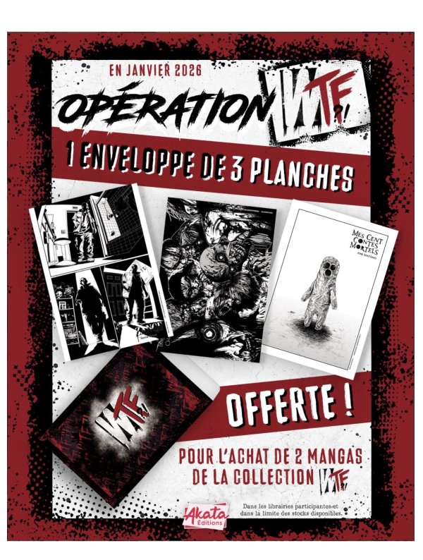 Visuel ENVELOPPE AVEC 3 PLANCHES MANGAS WTF AKATA