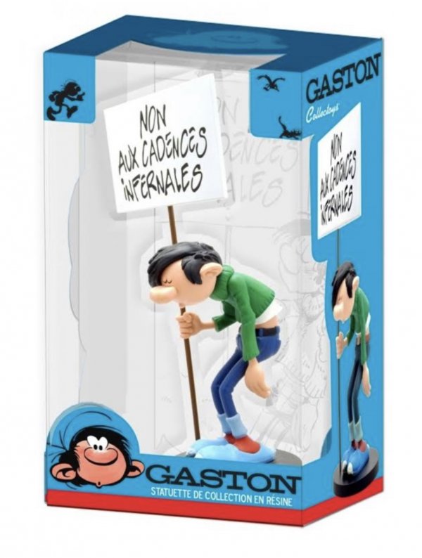 Visuel GASTON LAGAFFE PANCARTE NON AUX CADENCES INFERNALES