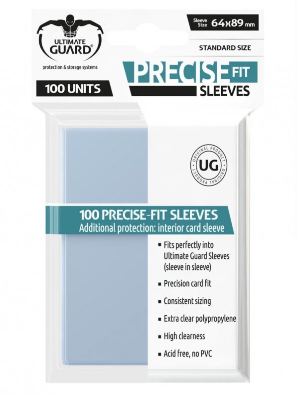 Visuel ULTIMATE GUARD 100 PRECISE-FIT SLEEVES TAILLE STANDARD 64X89