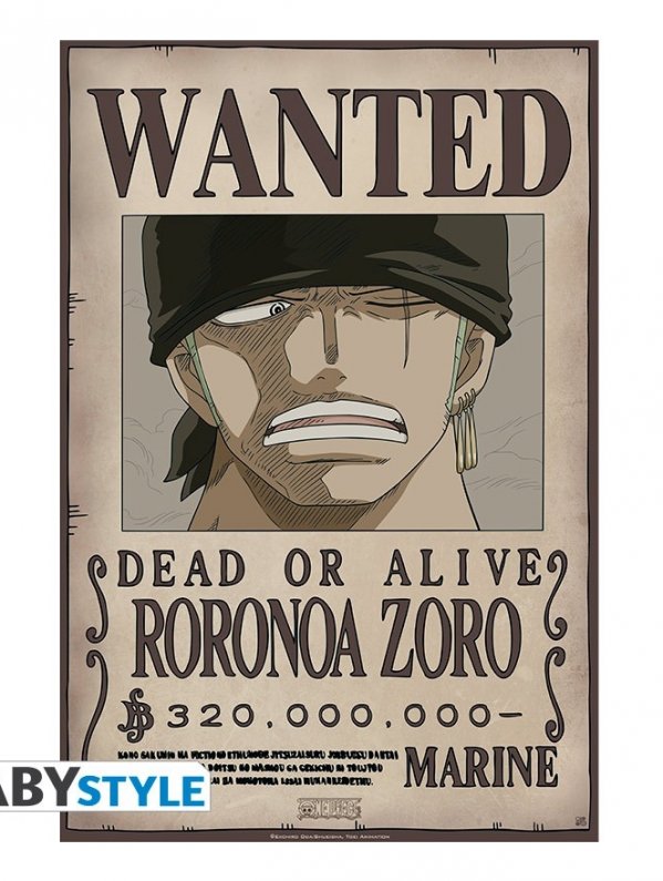 Visuel ONE PIECE POSTER WANTED "ZORO NEW"