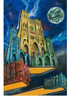 AFFICHE LUXE LES COULEURS DU MONDE CATHEDRALE EN COULEUR DRUILLET