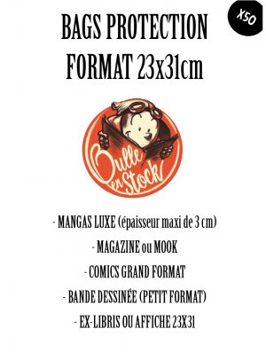POCHETTES FORMAT 23X31CM (BAGS X50) AVEC RABAT REFERMABLES 