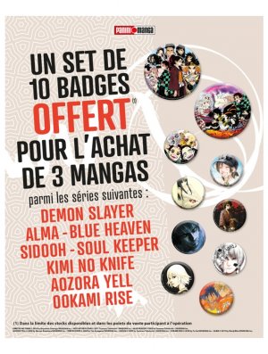 SET DE 10 BADGES PANINI MANGA (OFFERT SOUS CONDITION)