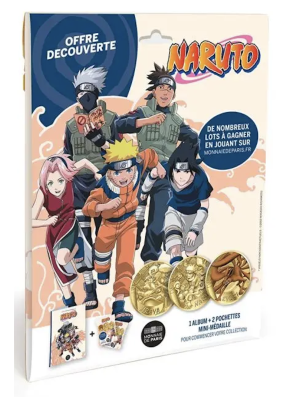ALBUM NARUTO ET 2 MINI MEDAILLES ALEATOIRES - MONNAIE DE PARIS