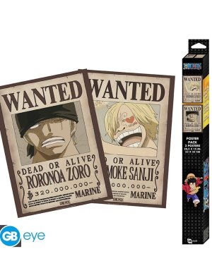 ONE PIECE - SET 2 CHIBI POSTERS - WANTED ZORO & SANJI (52X38)