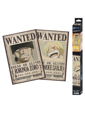 ONE PIECE - SET 2 CHIBI POSTERS - WANTED ZORO & SANJI (52X35)