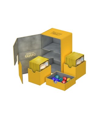 ULTIMATE GUARD - TWIN FLIP ´N ´TRAY DECK CASE 160+ TAILLE STANDARD XENOSKIN AMBRE