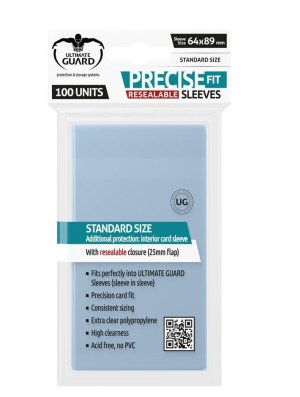 ULTIMATE GUARD 100 PROTEGE-CARTES REFERMABLES PRECISE-FIT TRANSPARENT