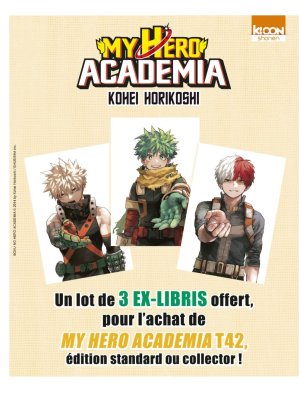 LOT DE 3 EX-LIBRIS MY HERO ACADEMIA (DEKU, BAKUGO, SHOTO)