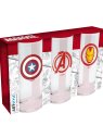MARVEL - "AVENGERS CAPTAIN AMERICA & IRON MAN" SET DE 3 VERRES - REF: ABYVER071